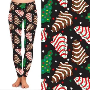 New Christmas Tree Cakes Holiday Leggings w/Pockets Sz TC 12-18 ( Like LLRoe). - Picture 1 of 2