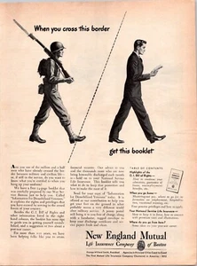 VINTAGE 1944 NEW ENGLAND MUTUAL LIFE INSURANCE COMPANY BOSTON WWII ERA PRINT AD - Picture 1 of 1