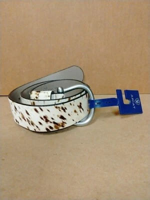 Cinturón manchado pelo de becerro Ariat para damas con hebilla nuevo con etiquetas XS Foto 1 de 3