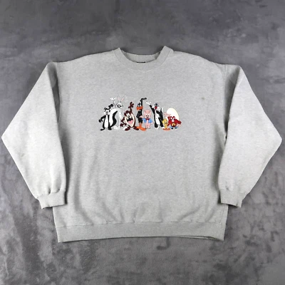 Vintage 90s LOONEY TUNES Embroidered Sweatshirt Warner Brothers Studio Store L - Image 1 of 4