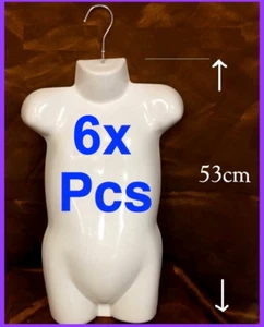 6x White Kids Child Children MANNEQUIN Torsos Torso Display GLOSSY 53cm CHMT-S - Picture 1 of 1