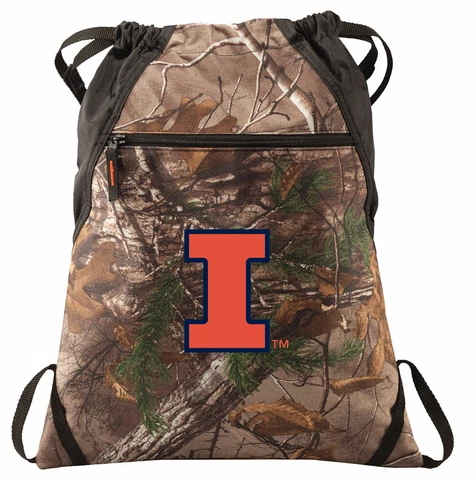 Illini Camo Cinch Pack REALTREE University of Illinois Drawstring Bag Backpack Cover