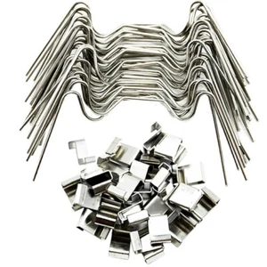 50 Pcs Greenhouse Glass Pane Glazing Fixing Clips Stainless Steel W & Z Clips - Picture 1 of 7