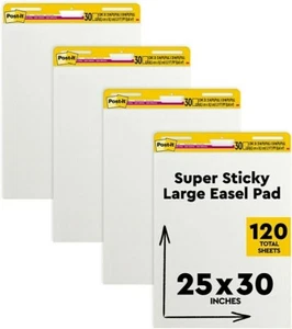 New! 4-Pack 3M Post-it 559 VAD 4pk 25" x 30" Easel Pads 30 Sheets - Picture 1 of 4