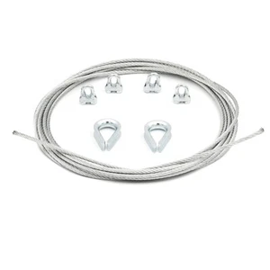 Alfa Logistik Drahtseil Set - Stahlseil mit 4x Drahtseilklemmen und 2x Kauschen - Bild 1 von 6