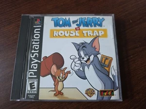 Tom and Jerry in House Trap PS1 PlayStation 1 disco etichetta nera e manuale - Foto 1 di 3