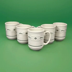 SET OF 5 Longaberger Pottery Woven Traditions Heritage Green Coffee Mug 12 oz - Picture 1 of 10