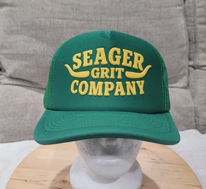 Neu ohne Etikett Seager Grit Company Longhorn Truckermütze grün Druckknopflasche - Bild 1 von 7