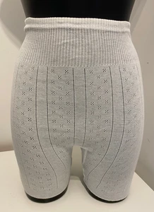 White Thermal Pantee Shorts 20 - 22 XOS Pure 100% Cotton Underwear Briefs - Picture 1 of 6