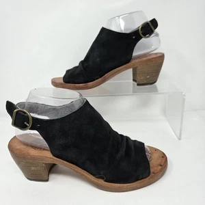 Fiorentini + Baker Damen 38 US 8 schwarz Wildleder Leder Peeptoe Blockabsatz Boho - Bild 1 von 13