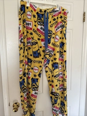 Pantalones de pijama Despicable Me para hombre XL amarillo azul polar ropa para dormir acogedores Foto 1 de 4