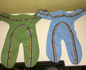 Vintage Cabbage Patch Kids Blue & Green Rainbow Jumper Outfit Coleco Korea - Picture 1 of 9