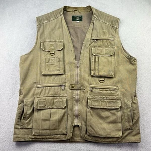Orvis Utility Fishing Vest Mens Large Khaki Multi Pocket Mesh Lined Gear Vintage - Picture 1 of 14