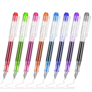 8 Pcs Disposable Fountain Pens for Writing, 0.5 mm Fine Nib Set - Picture 1 of 8