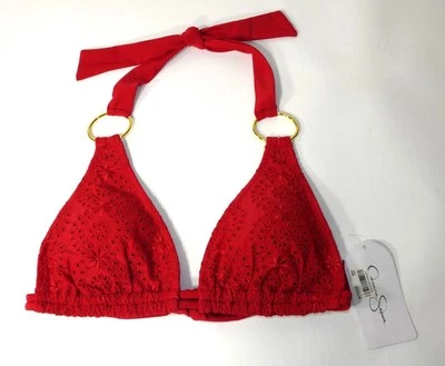Traje de baño bikini Jessica Simpson rojo para mujer nuevo con etiquetas talla S precio de venta sugerido por el fabricante 58 USD Foto 1 de 3