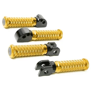 M-Grip Gold Front Rear Foot Pegs For STREET TRIPLE RX 15 16 17 18 - Picture 1 of 5