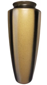 VASO CERATO TEDESCO ART DECO PRIMI '900 ANTICO SENAPE MACULATA, B/N VERT RIGATO - Foto 1 di 18