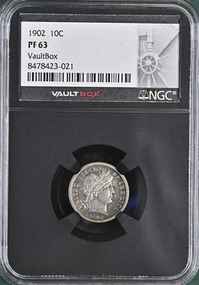 1902 Barber Dime 10C NGC PR63 TONED BEAUTY! DL37 - Image 1 of 2