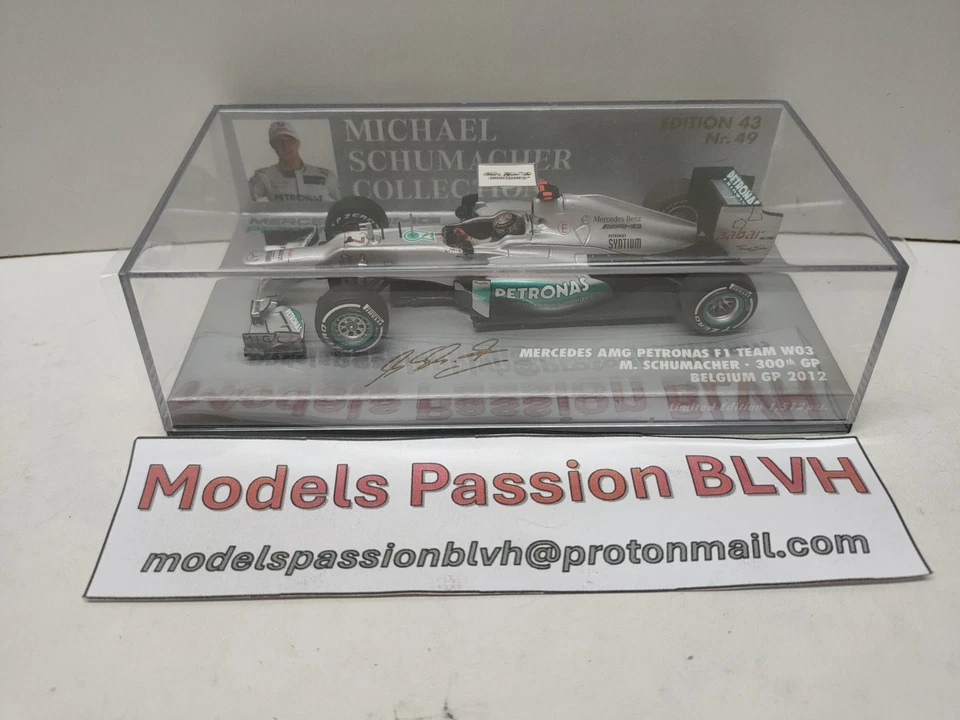 Mercedes W03 Schumacher Belgium GP 2012 1/43 Minichamps - Photo 1/4