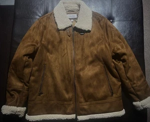 Calvin Klein Men's Classic Faux Shearling B-3 Bomber Jacket Large Fall Coat - Picture 1 of 9