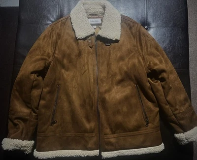Calvin Klein Men's Classic Faux Shearling B-3 Bomber Jacket Large Fall Coat - Image 1 of 4