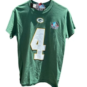 Camicia verde nuova con etichette Majestic Green Bay Packers Brett Favre Hall of Fame donna piccola - Foto 1 di 6