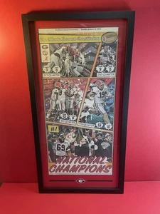 2021-2022 UGA Bulldogs National Championship Framed REAL Newspaper Comic- 17x28 - Picture 1 of 3