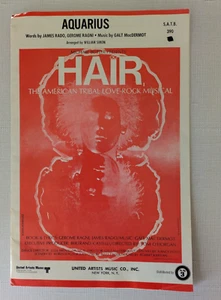 AQUARIUS Noten Haare Vintage Rock Broadway Musical UA James Rado - Bild 1 von 4