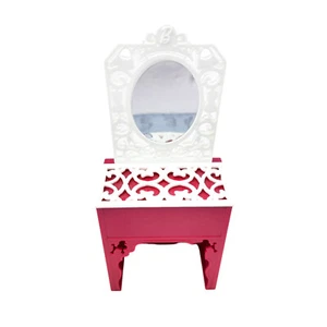 Barbie Dream House Vanity with Pop Up Mirror Pink and White With Poodle 2013 - Picture 1 of 9