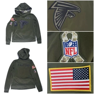 Women's Atlanta Falcons Sweatshirt Salute to Service Sideline Therma Hoodie Sz S - Picture 1 of 11
