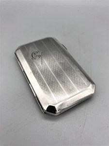 GEORGE V STERLING SILVER CIGARETTE CASE, JOSEPH GLOSTER LTD, BIRMINGHAM, 1923 - Picture 1 of 6