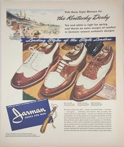 Zapatos Jarman 1947 para hombre vintage anuncio el Derby de Kentucky - Imagen 1 de 1