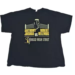 Anthony Joshua Vs Robert Helenius T Shirt Forged Irish Stout Black Size 2XL AJ - Picture 1 of 10