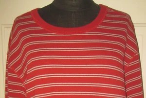 REDHEAD Men's Red Gray Stripe LS Thermal Shirt Top Blouse L - Picture 1 of 4
