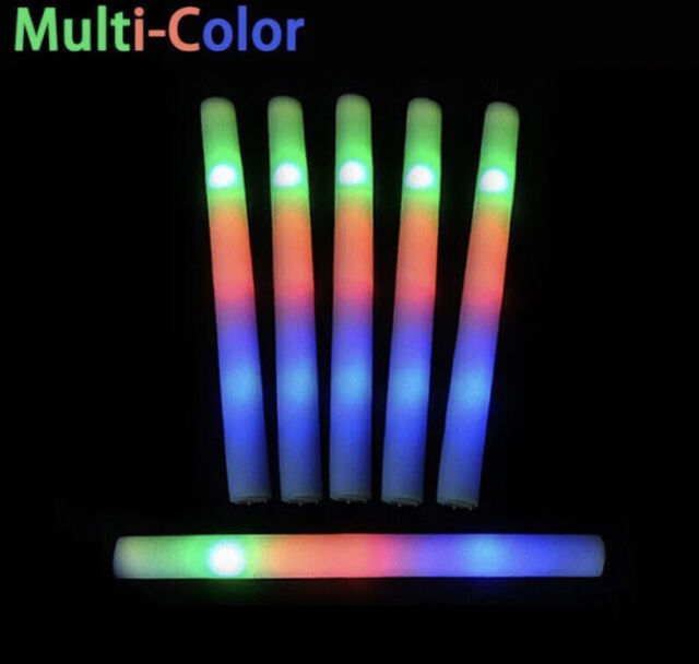 5PCS Light-Up Foam Sticks LED Lumitons Blinking Batons Flashing Wand Tube  EDC