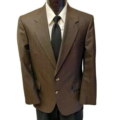 Vtg 50 60's Bonds Men ROCKABILLY Sport Coat Brown Jacket ATOMIC Stripe Blazer 36 - Image 1 of 4