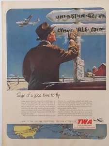 1960 vintage TWA print advertisement. sign of a good time to fly.  - Picture 1 of 1