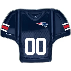 New England Patriots Glass Jersey Chip and Dip Tray - Picture 1 of 1