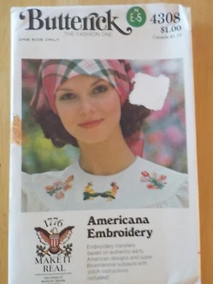 Butterick # 4308, 1970's Americana Embroidery Transfer patterns, Make It Real - Image 1 of 4