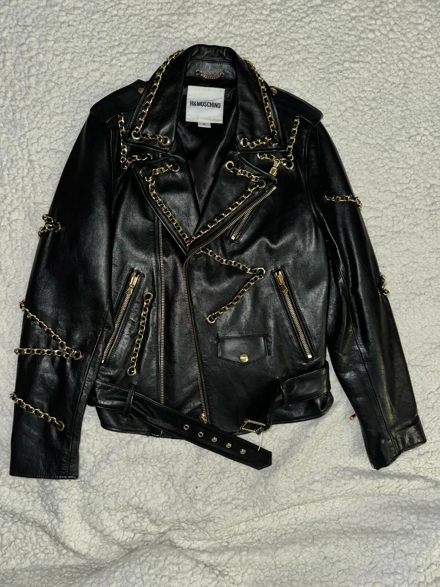 moschino leather jacket products for sale | eBay