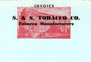 S & S Tobacco Co Tobacco Manufacturers UNUSED Blue Invoice WOMELSDROF PA   - Picture 1 of 2
