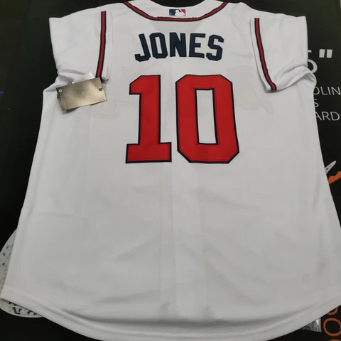 Chipper Jones #10 Atlanta Braves White Cool Base Jersey Cover