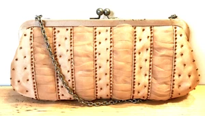 La Sera by Franchi Women’s Beaded Peach Kiss Lock Evening Clutch Purse Bag - Picture 1 of 11