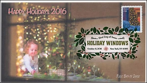 2016, Holiday Windows, Tree, Digital Color Postmark, FDC, Christmas, 16-320 - Picture 1 of 1