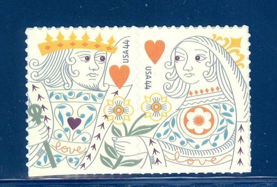 US 4404-4405 King & Queen of Hearts, Pair, Mint NH. Reactive under UV Light - Image 1 of 1