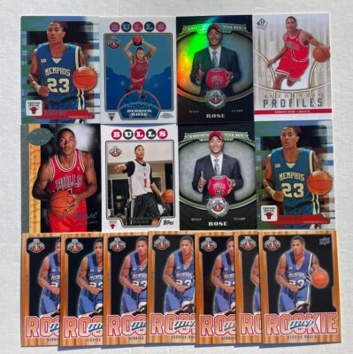 15x Derrick Rose 2008-09 Topps Chrome Refractor Rookie SP RC LOT #d 3/15 Bulls - Image 1 of 4