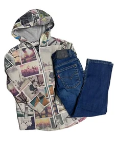 BOYS OUTFIT Size 6 Levi 511 Slim Jeans and Art Class Zip Up Sweatshirt S (6/7) - Picture 1 of 10