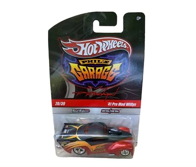 Hot Wheels Real Riders Black Orange ’41 Pro Mod Willys Phil's Garage Series - Image 1 of 2