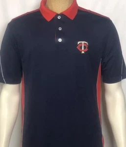 Polo de golf Minnesota Twins MLB azul majestic para hombre manga corta mediano poliéster - Imagen 1 de 5