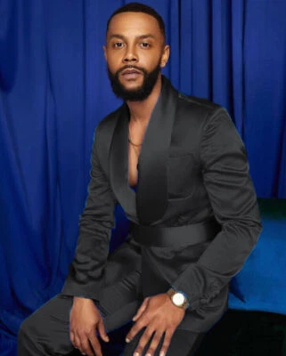 Silk Satin Men Suits Shawl Lapel with Belt Formal Wedding Dinner Party Tuxedos - Image 1 of 4